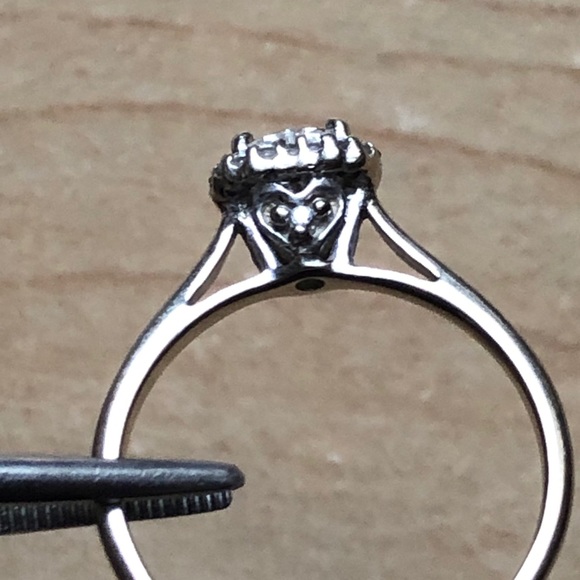 Heart Shape Genuine Diamond 14K White Gold… - Picture 7 of 15